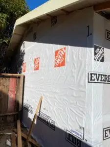 After install new fiber glas insulation pink parnert